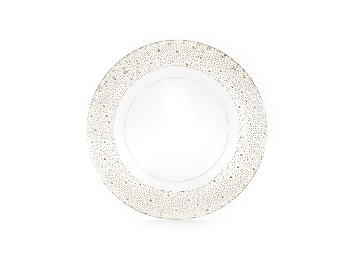 Sottopiatto in plastica trasparente decorato oro 33cm