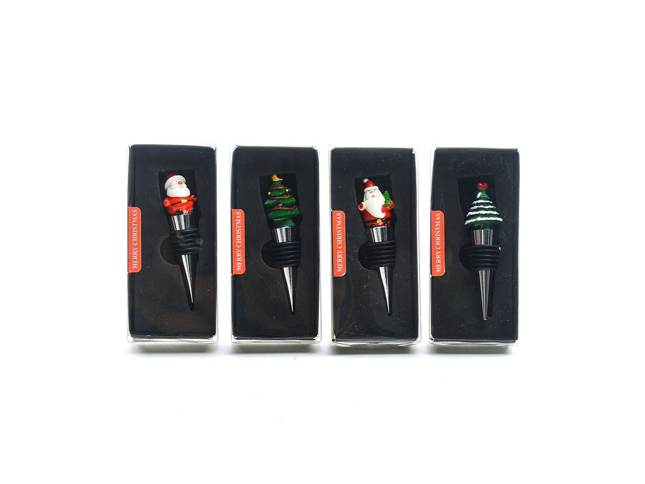 Tappo bottiglia natalizio in acciao 9cm assortiti