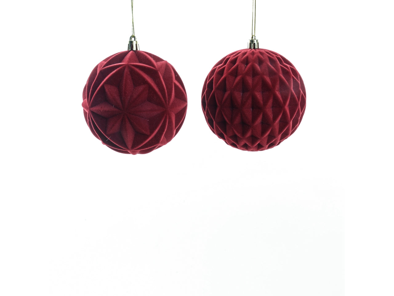 Palla floccata bordeaux 10cm modelli assortiti
