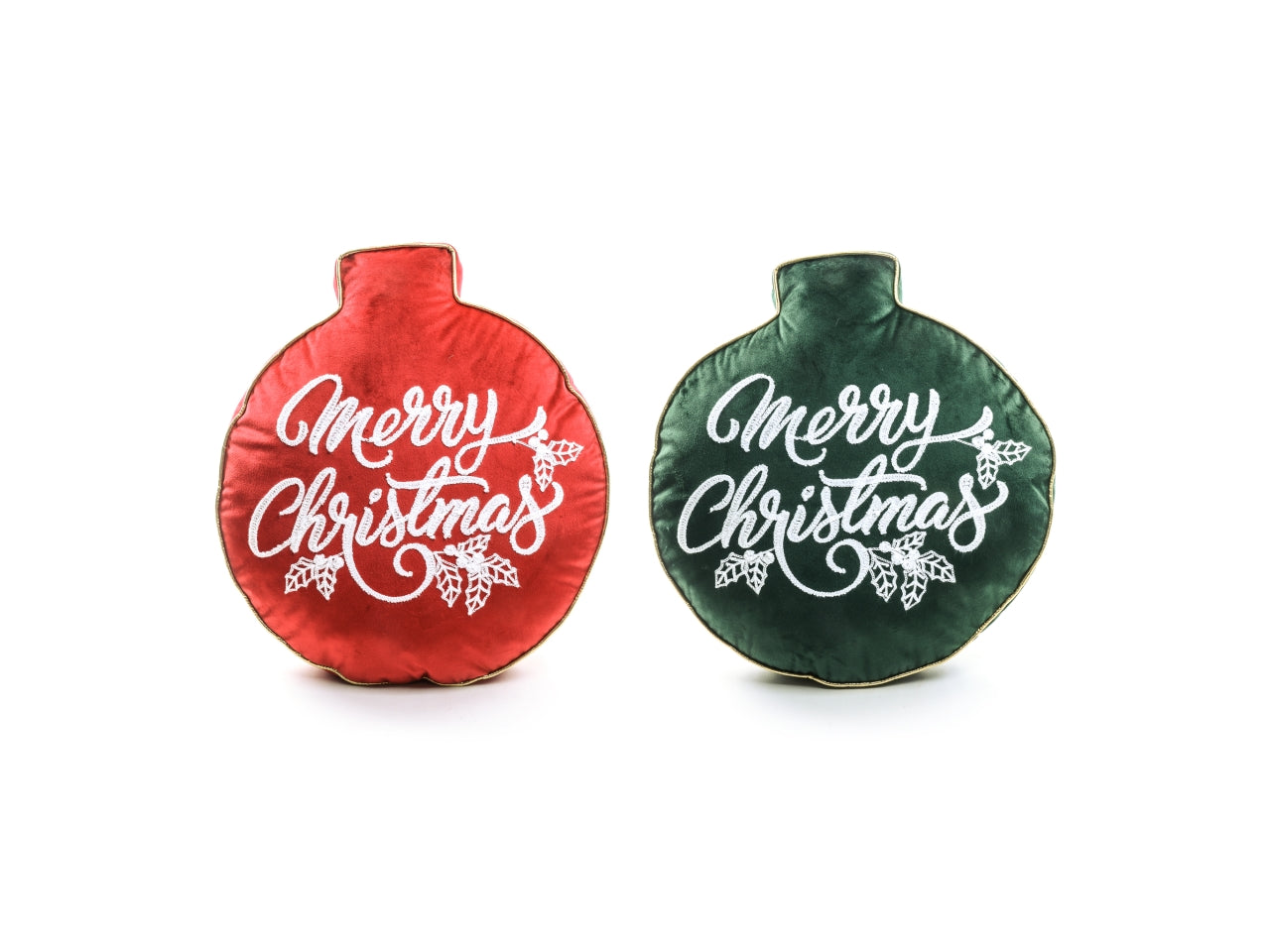 Cuscino palla di natale piatta in velluto 40x46 cm colori assortiti