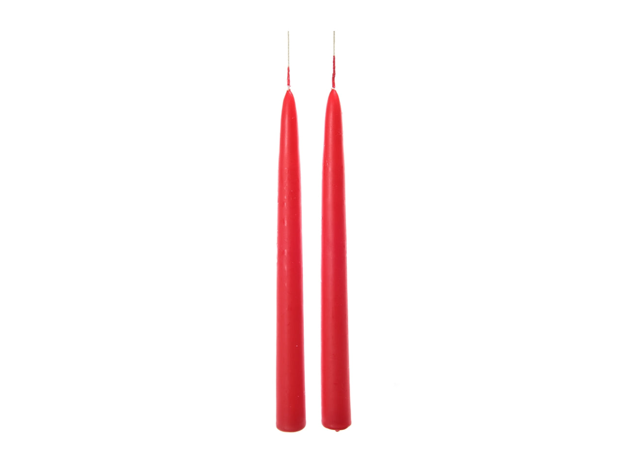 Candela stelo 25x2,2cm in confezione da 2 pezzi rosso lucido