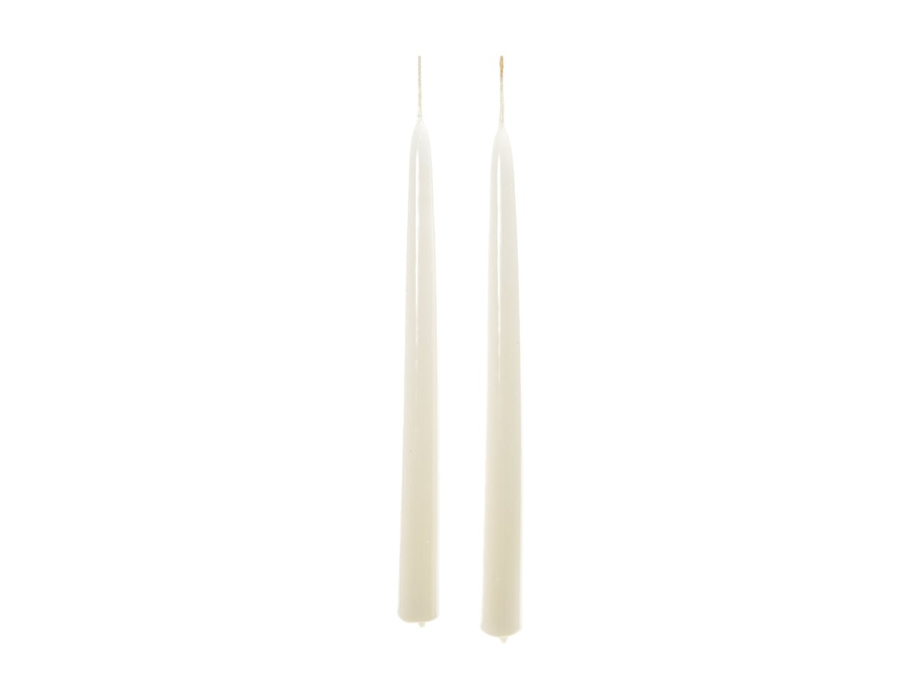 Candela stelo 30x2,2cm in confezione da 2 pezzi avorio lucido