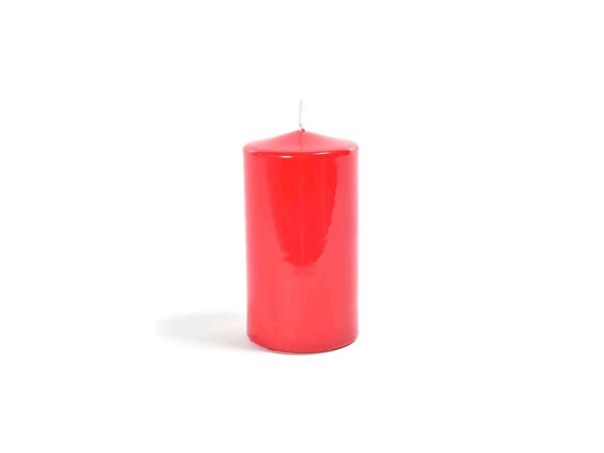 Candela moccolo 5xh.7cm rosso lucido