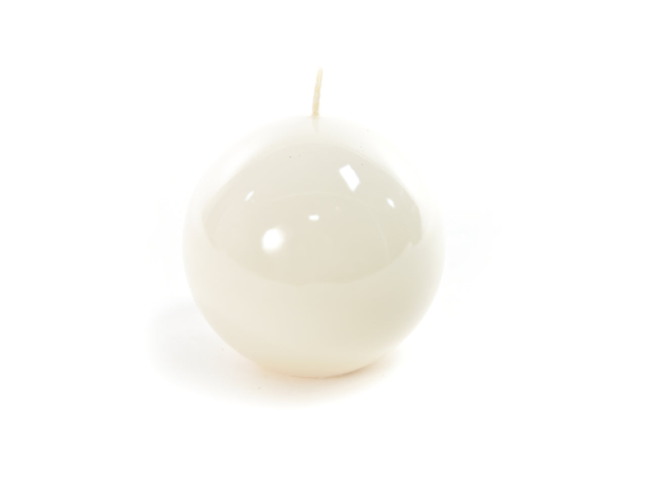Candela sfera 6cm avorio lucido