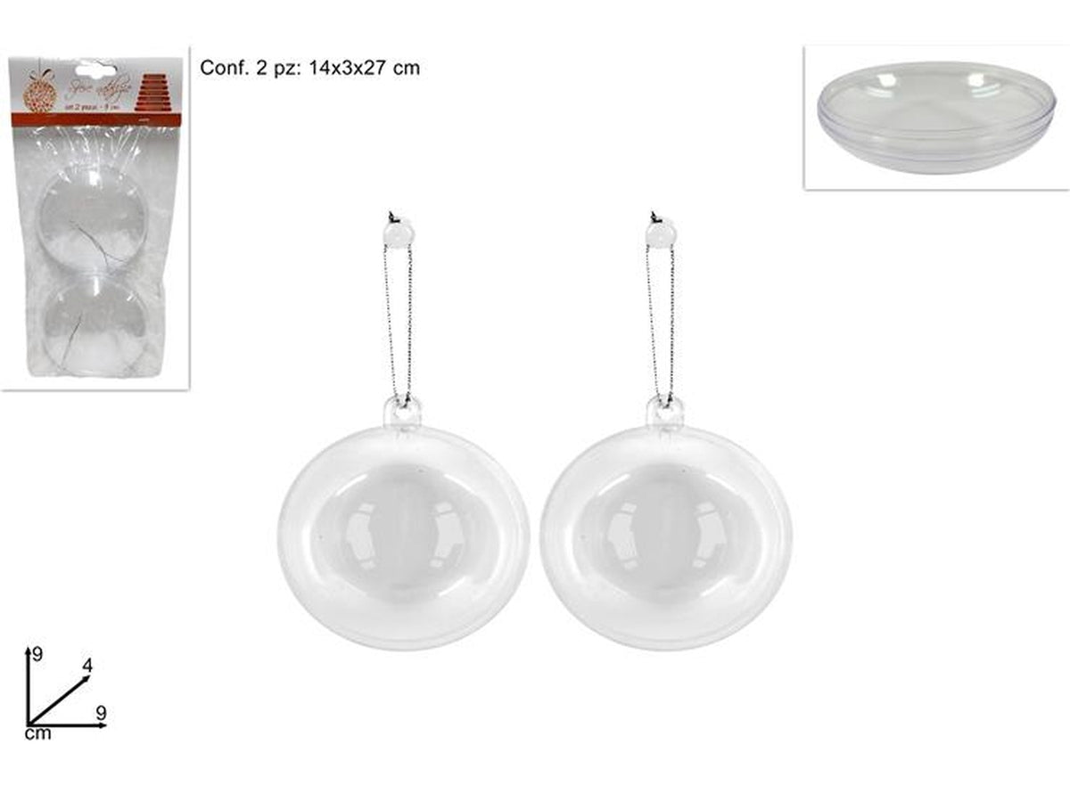 Medaglione plastica trasparenti 9cm in confezione da 2 pezzi