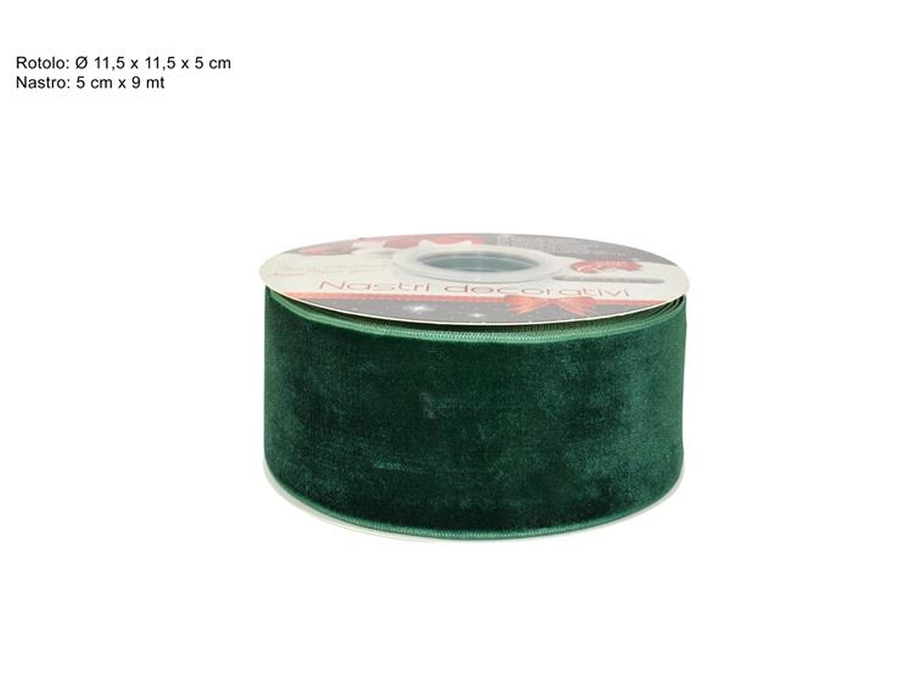 Nastro velluto 5cmx9mt verde scuro