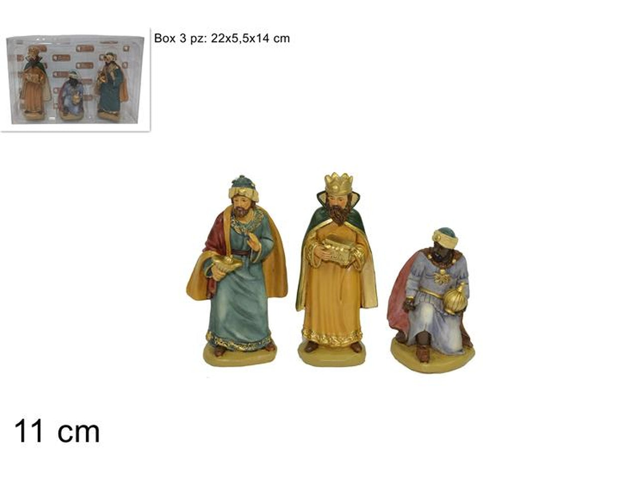 Re magi 11cm set 3 pezzi in box pvc