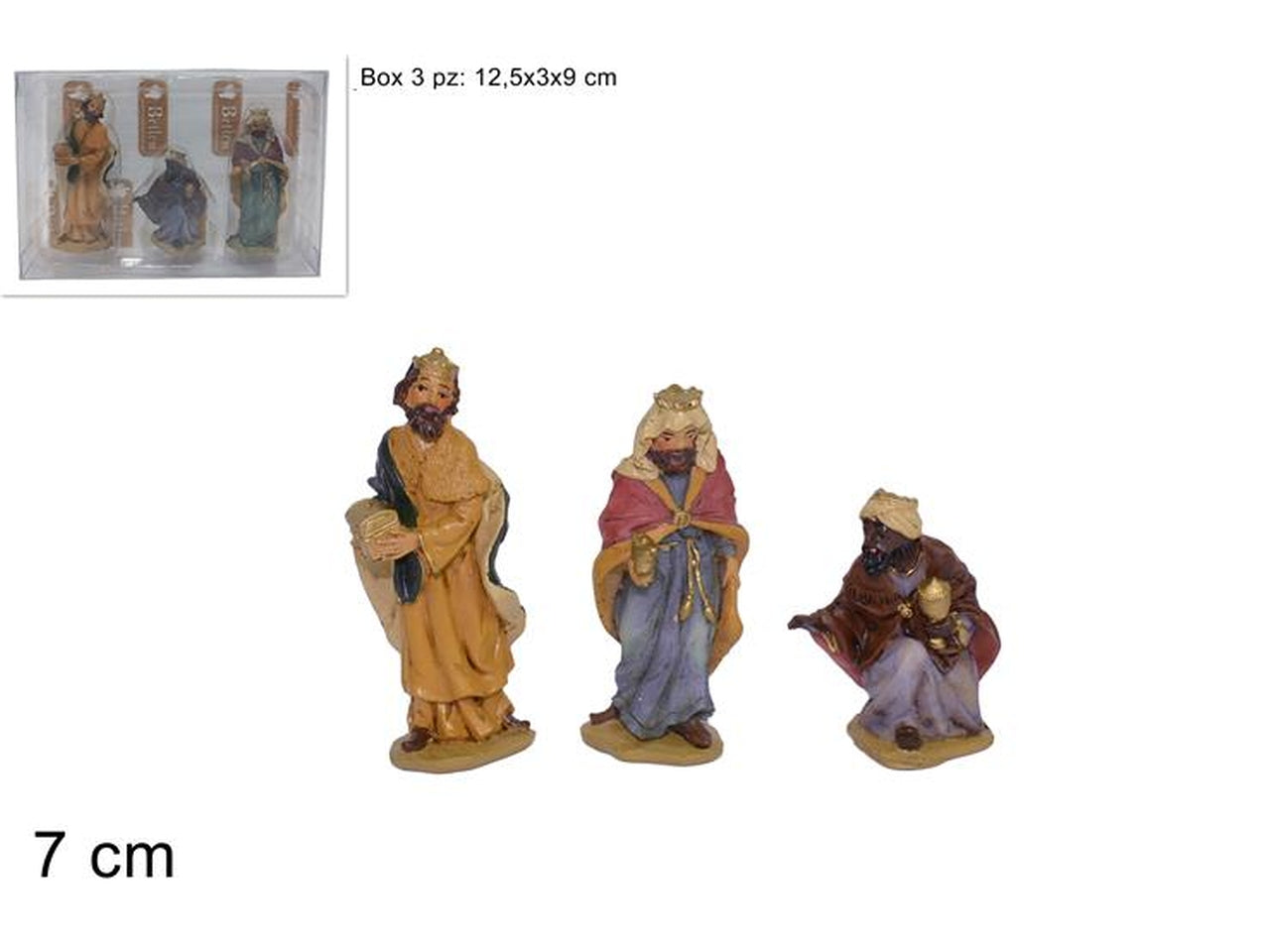 Re magi 7cm set 3 pezzi in box pvc
