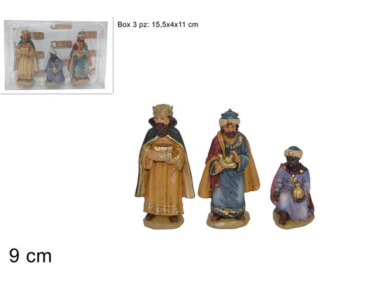 Re magi 9cm set 3 pezzi in box pvc