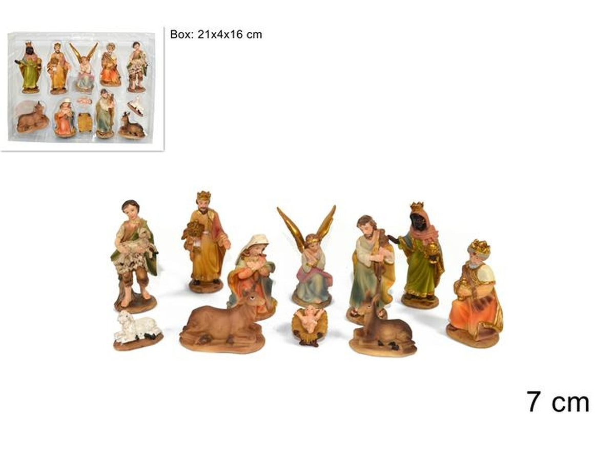Natività in resina 7cm, set da 11 pezzi