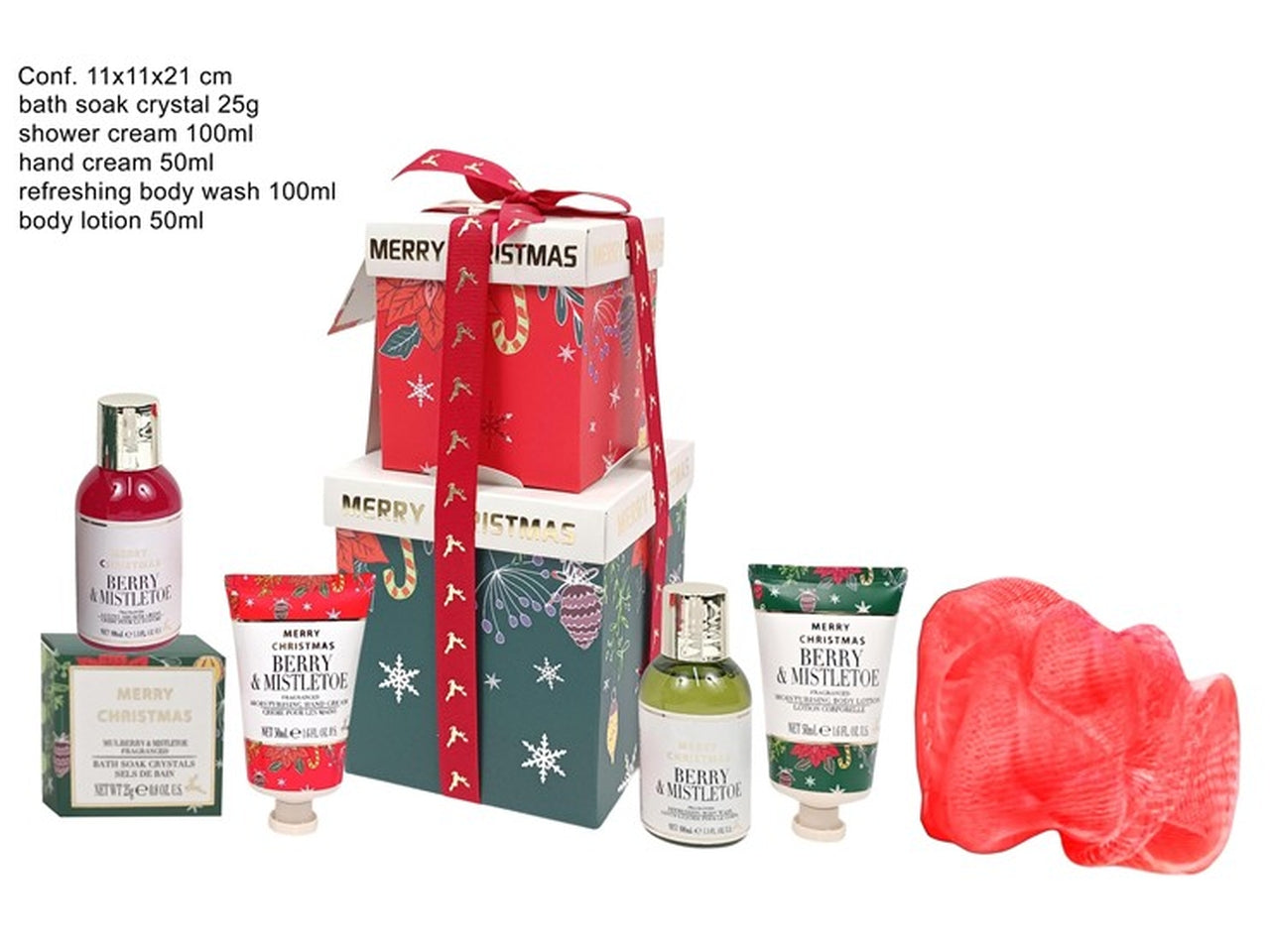 Set da bagno pacchi regalo con 5 pezzi linea corpo