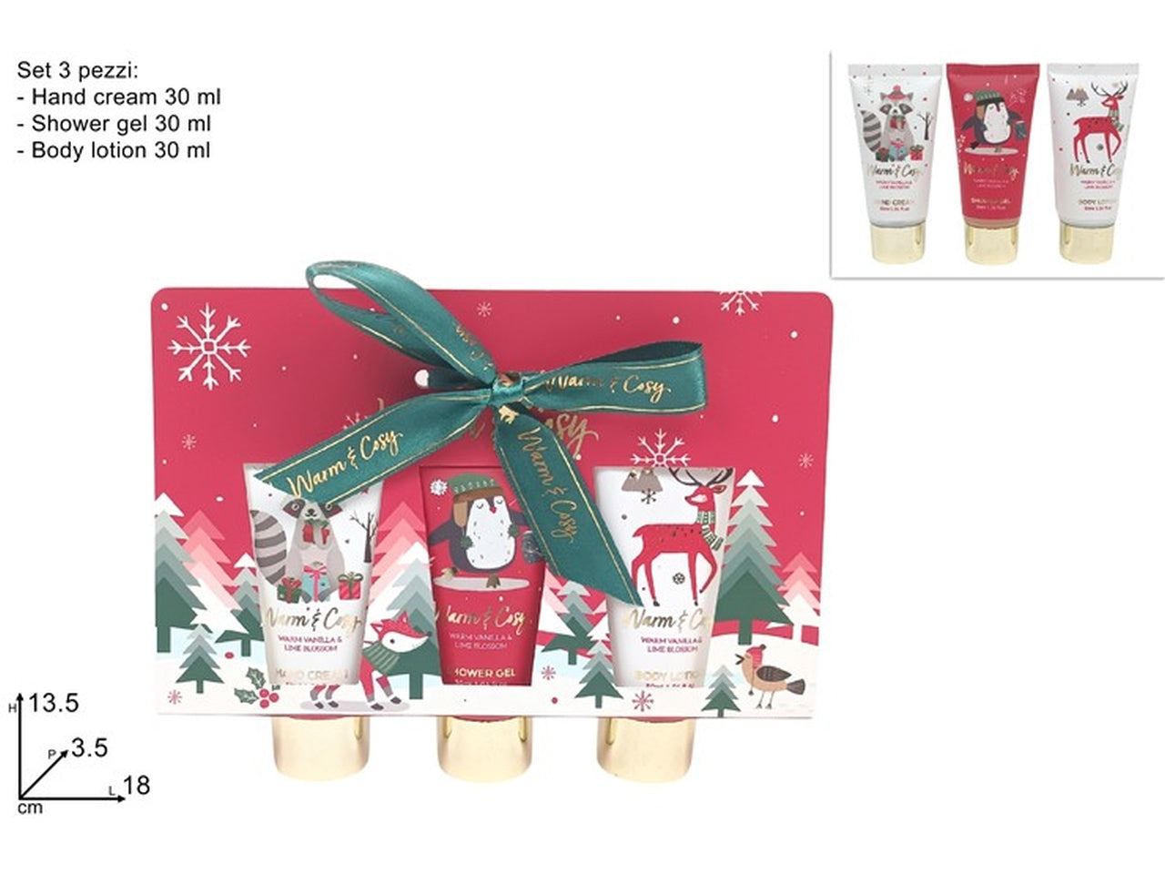 Set da bagno con 3 pezzi linea corpo