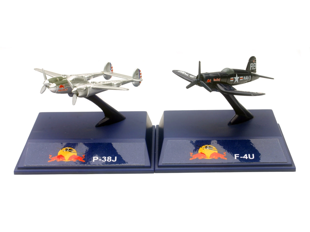 Aereo 1:200 p-38 lightning 1:190 f4u4 corsair flying red bulls two pack set