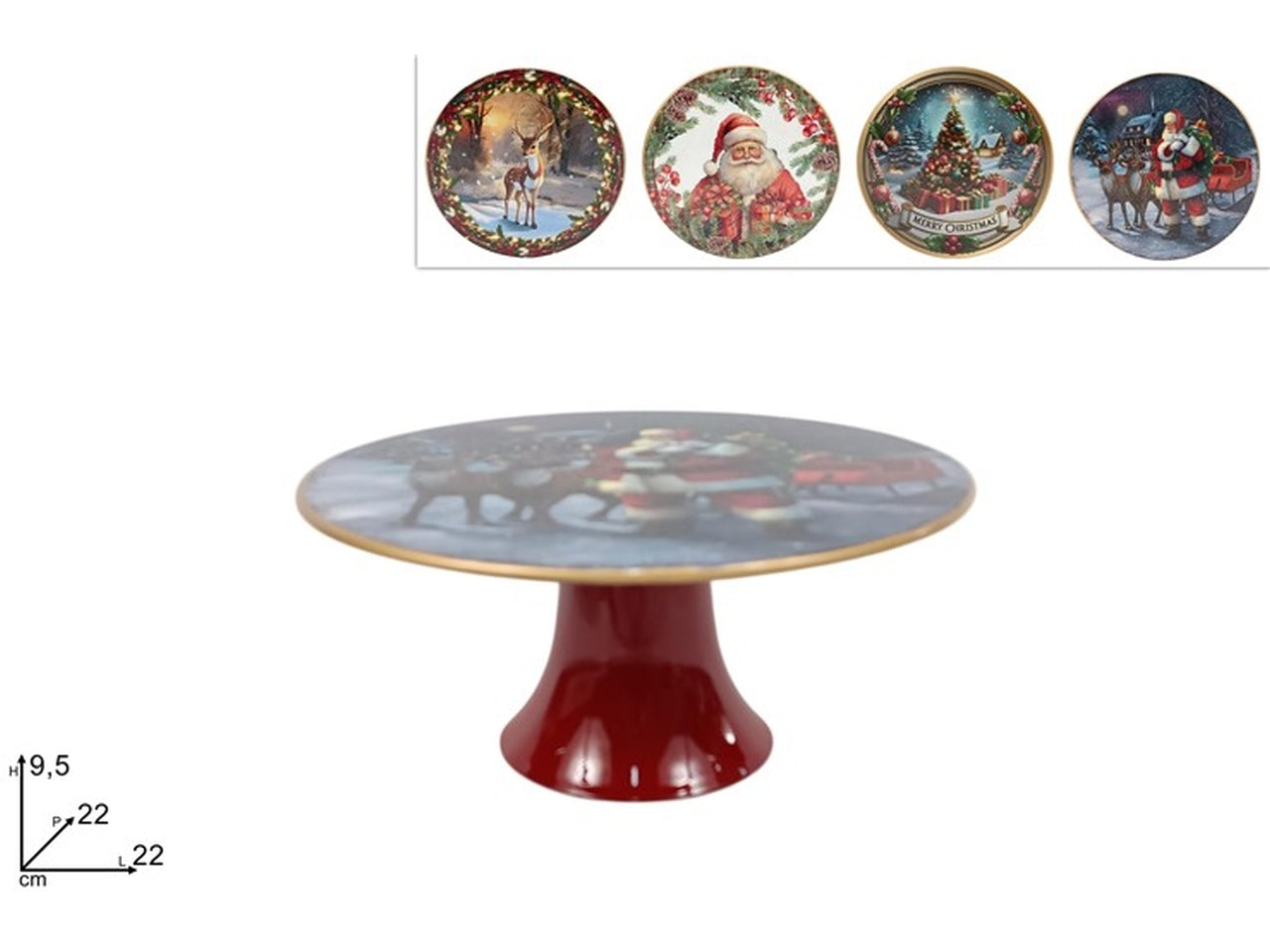 Alzatina natalizia 22xh.10cm fantasie assortite