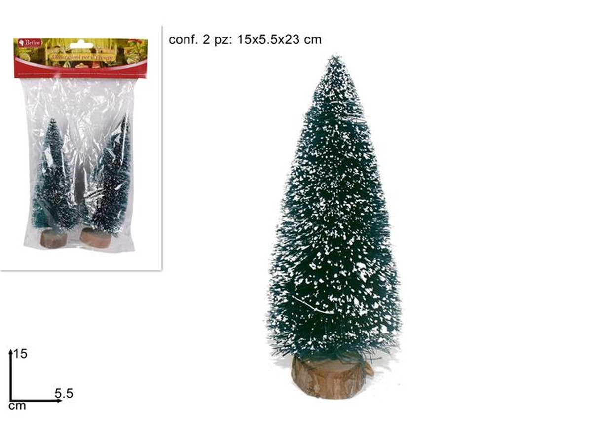 Alberi innevati 15cm in confezione da 2 pezzi