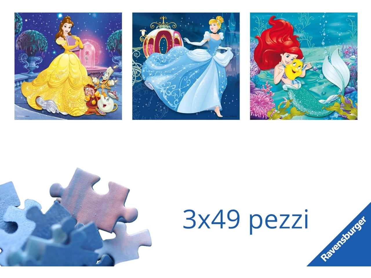 Puzzle 3x49 pezziPrincipesse disney b
