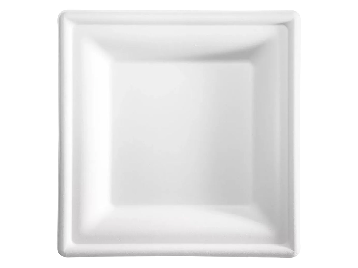 Piatto quadrato in bagassa 20x20cm 50 pezzi
