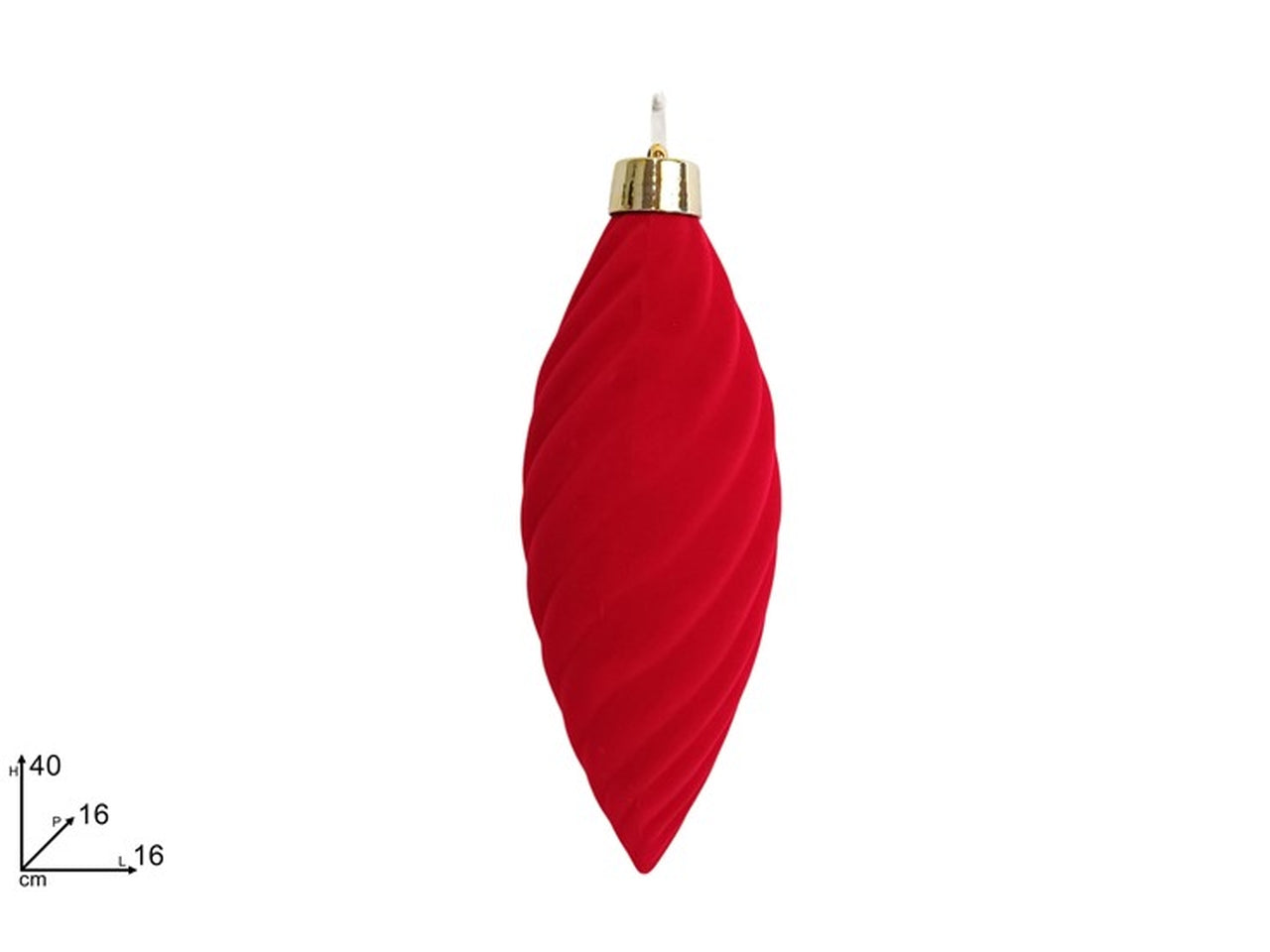 Appendino goccia 40cm floccata rossa