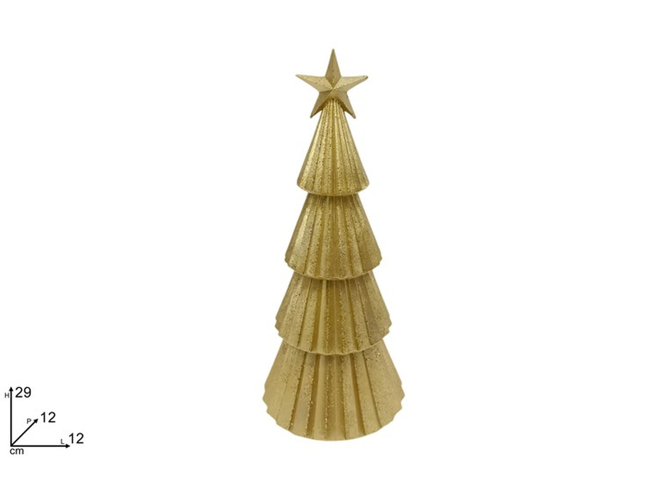 Albero 29cm glitterato oro