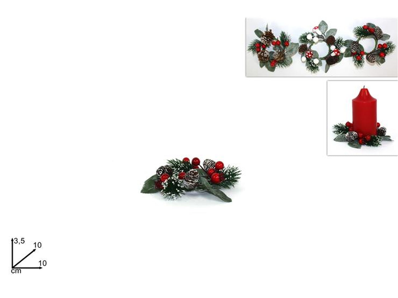 Girocandela 10cm con neve assortiti