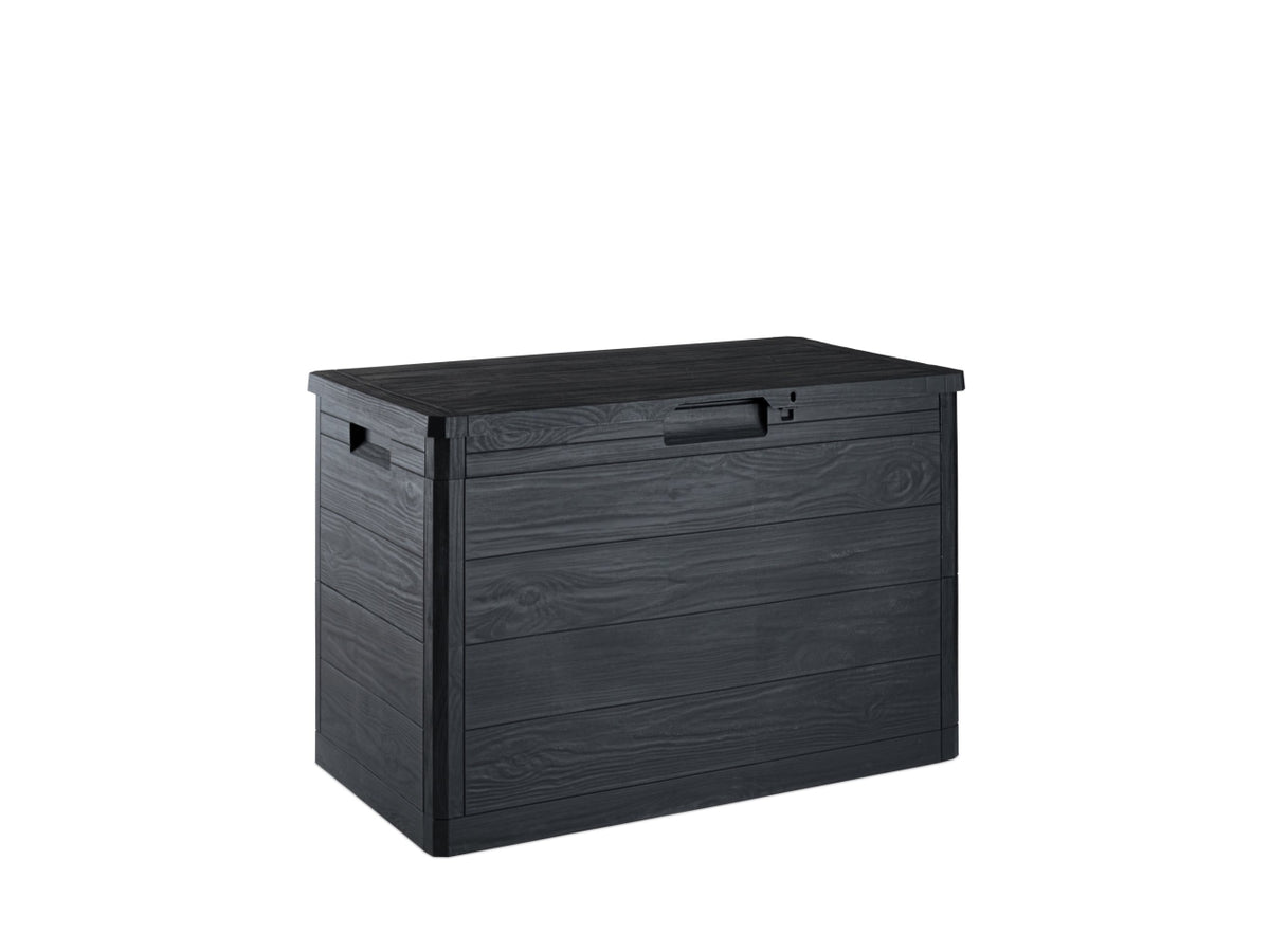 Baule woody's multiuso effetto legno 160l 77,5x44,5xh.52,7 antracite scuro