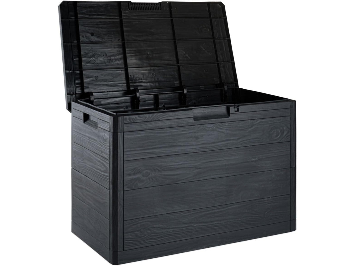 Baule woody's multiuso effetto legno 160l 77,5x44,5xh.52,7 antracite scuro