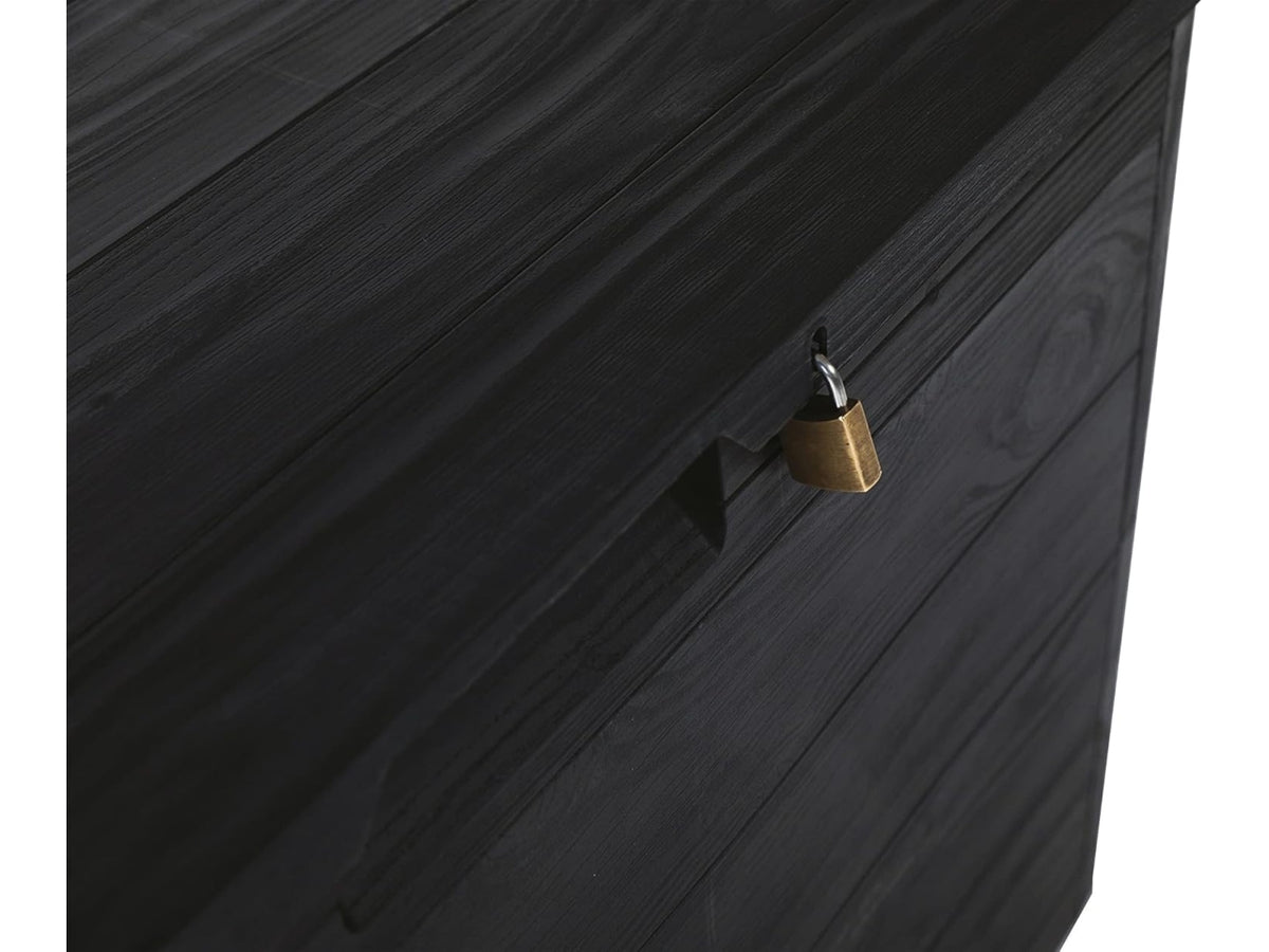 Baule woody's multiuso effetto legno 160l 77,5x44,5xh.52,7 antracite scuro