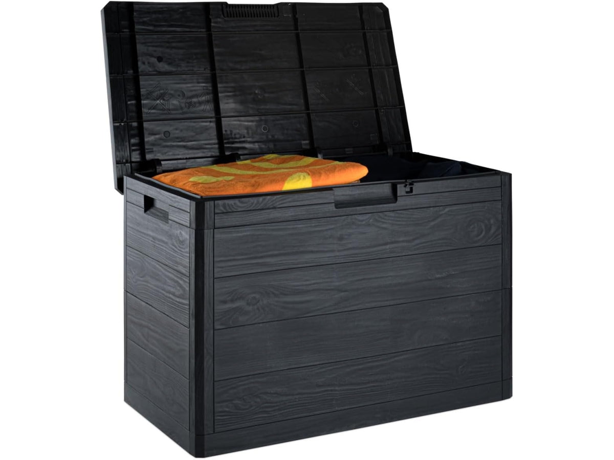 Baule woody's multiuso effetto legno 160l 77,5x44,5xh.52,7 antracite scuro