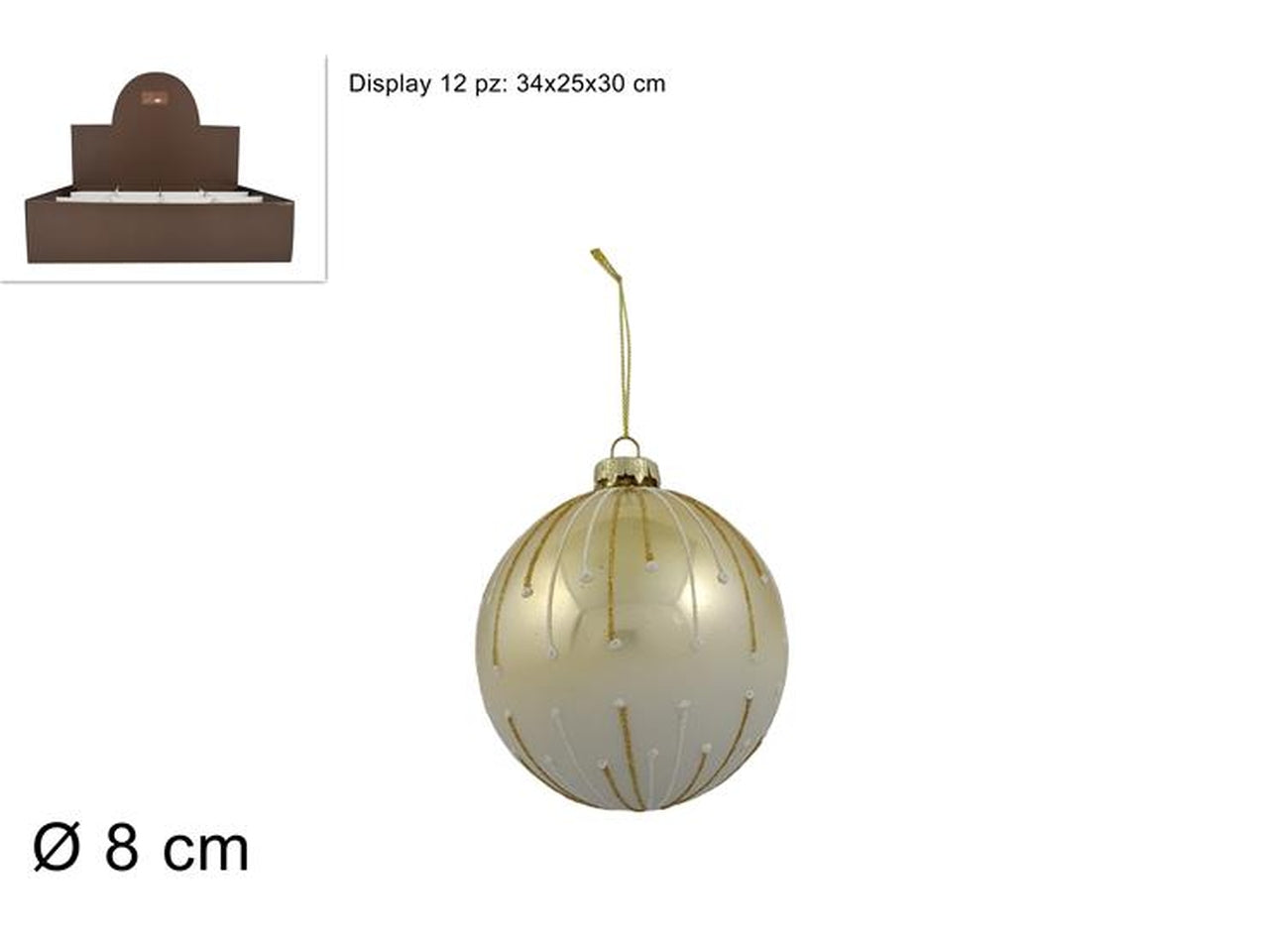 Palla in vetro 8cm oro sfumata