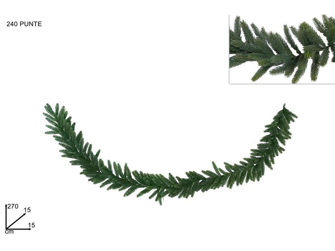 Ghirlanda 270cm verde con 240 punt