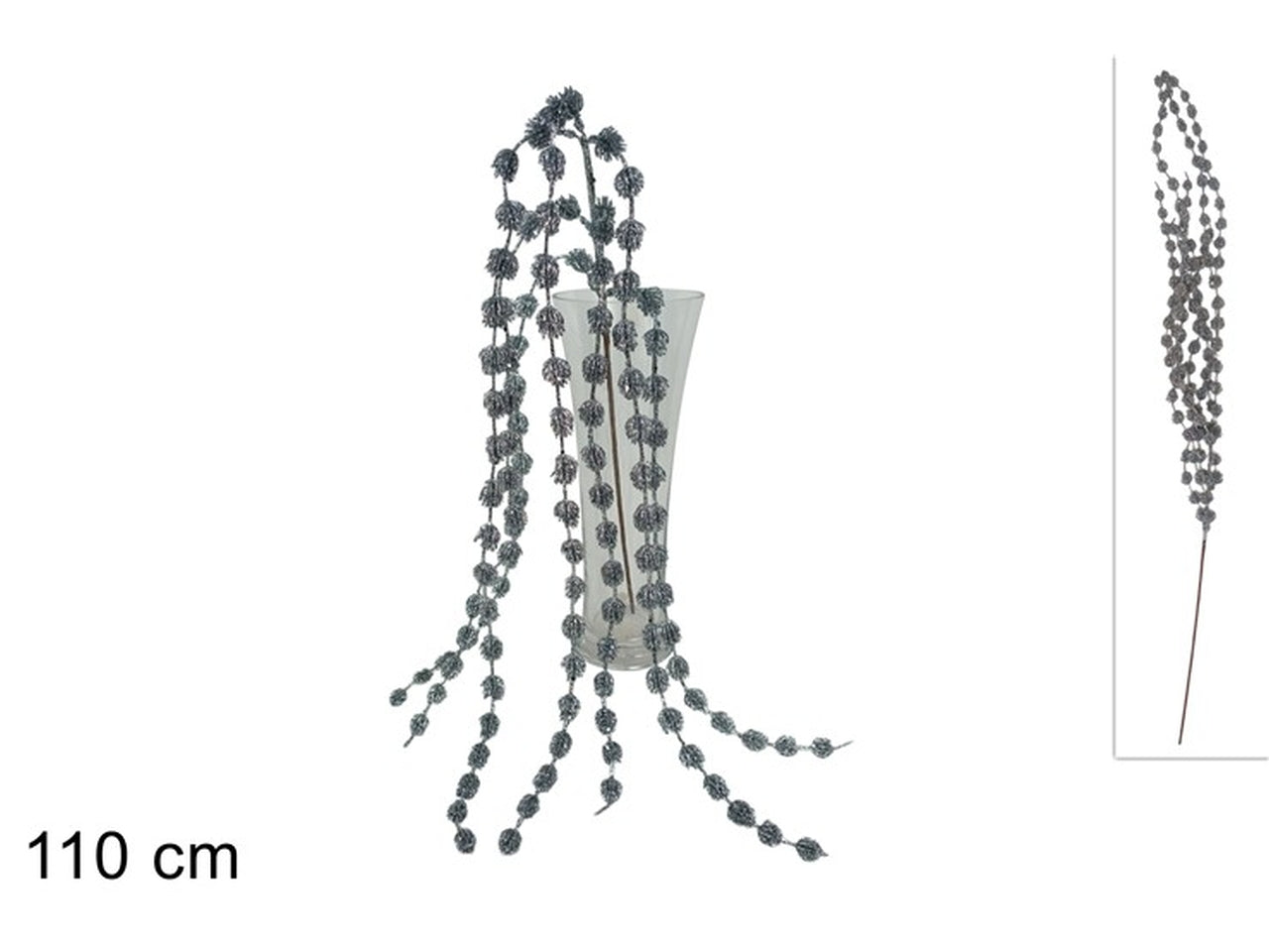 Ramo pendente glitterato 110cm silver xna24032231