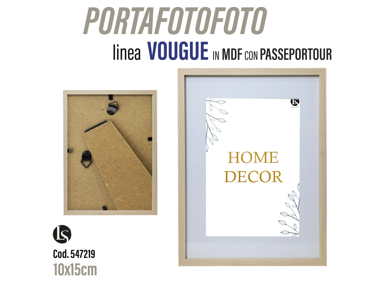 Portafoto in mdf 10x15cm
