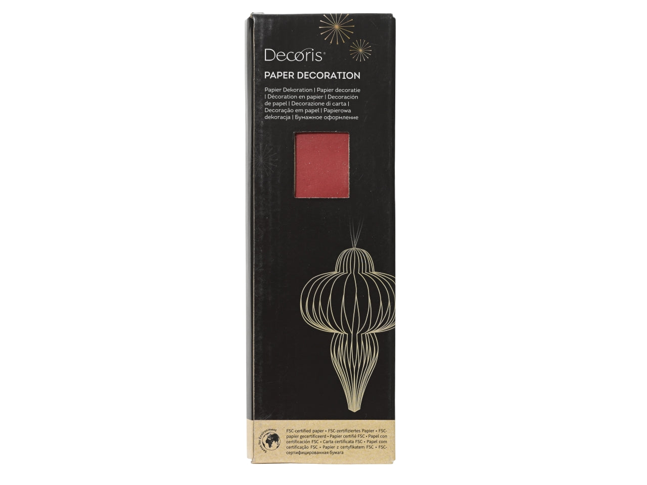 Decorazione goccia in carta 12xh.20cm rosso