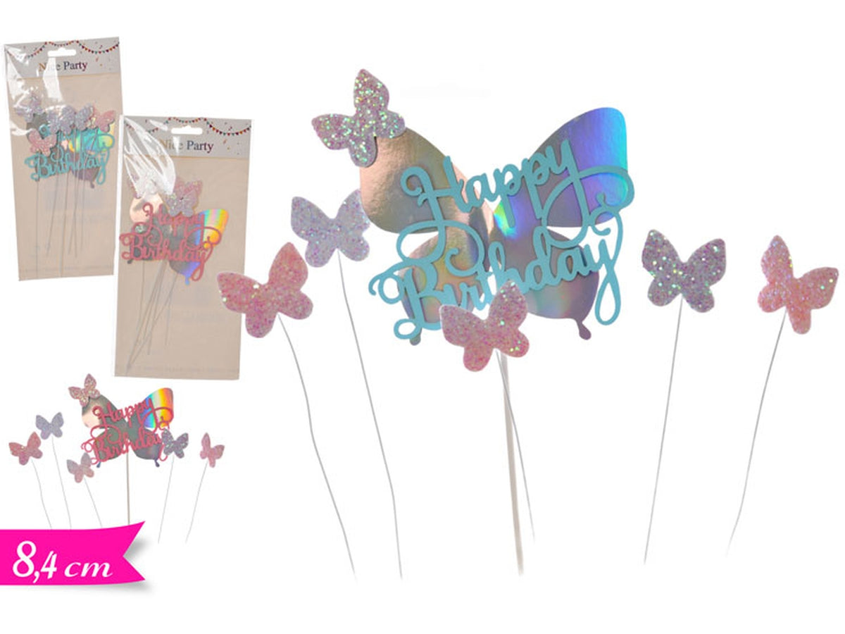 Cake topper con farfalle