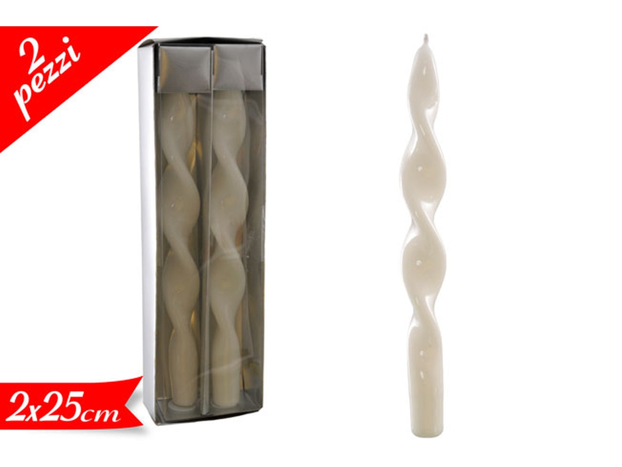 Coppia di candele bianche 25cm