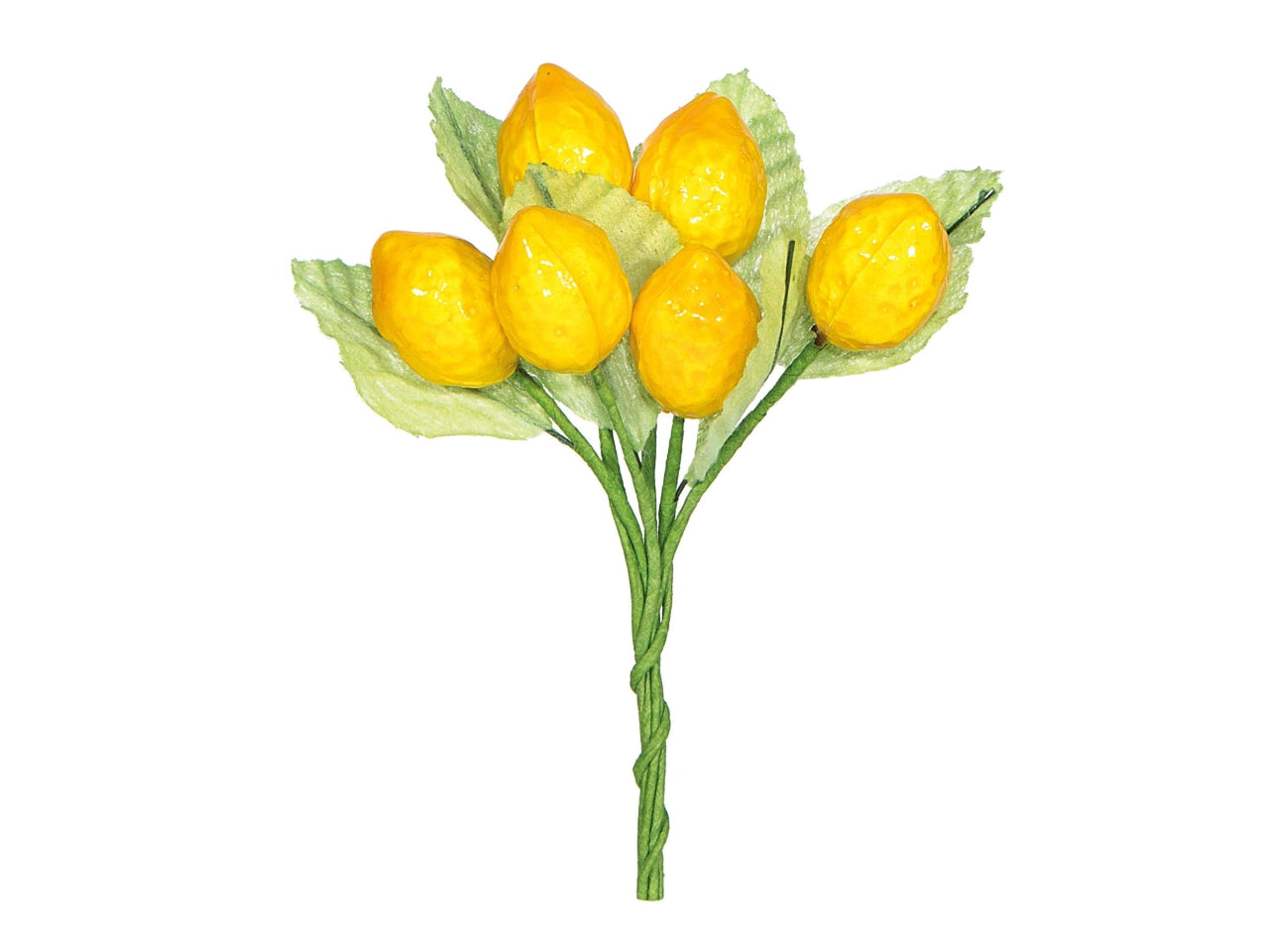 Mazzo di 6 limoni con foglie 12cm