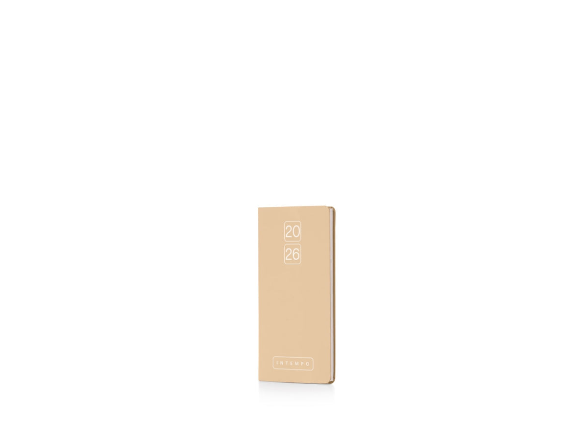Agenda Bravo 2027 settimanale tascabile8x15cm in papercoat beige