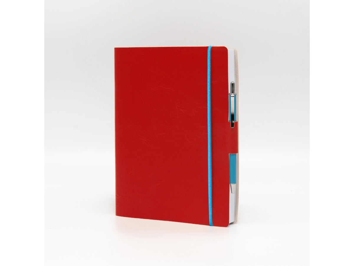 Agenda blueband 2026 12x17cm con elastico in similpelle rosso $