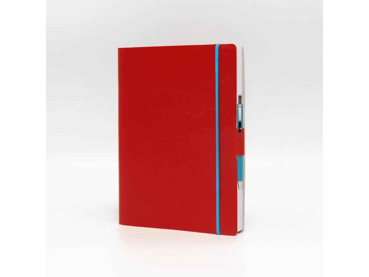 Agenda blueband 2026 15x21cm con elastico in similpelle rosso $