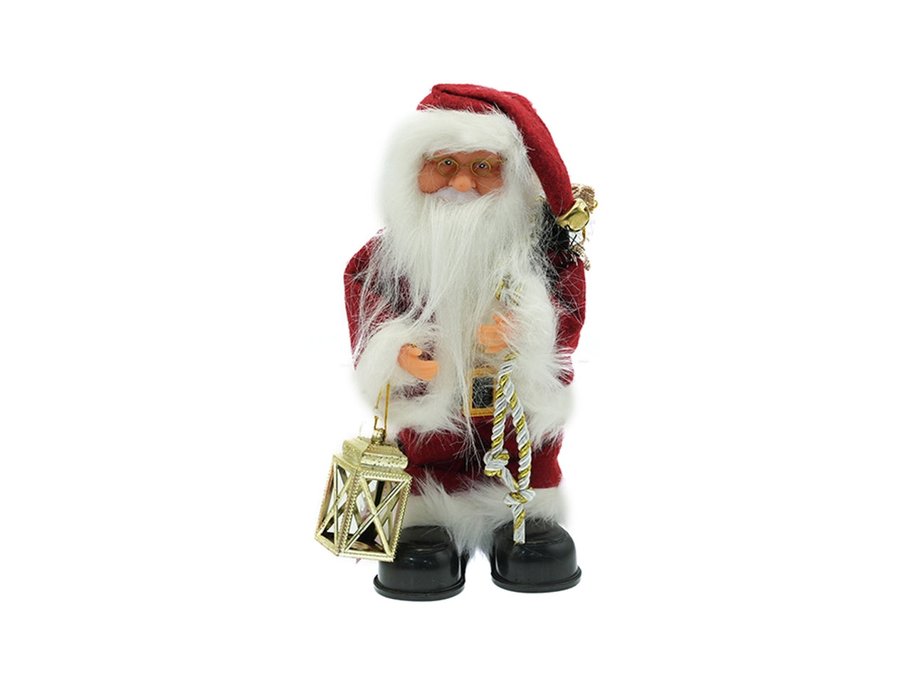 Babbo natale con lanterna e musica 38cm