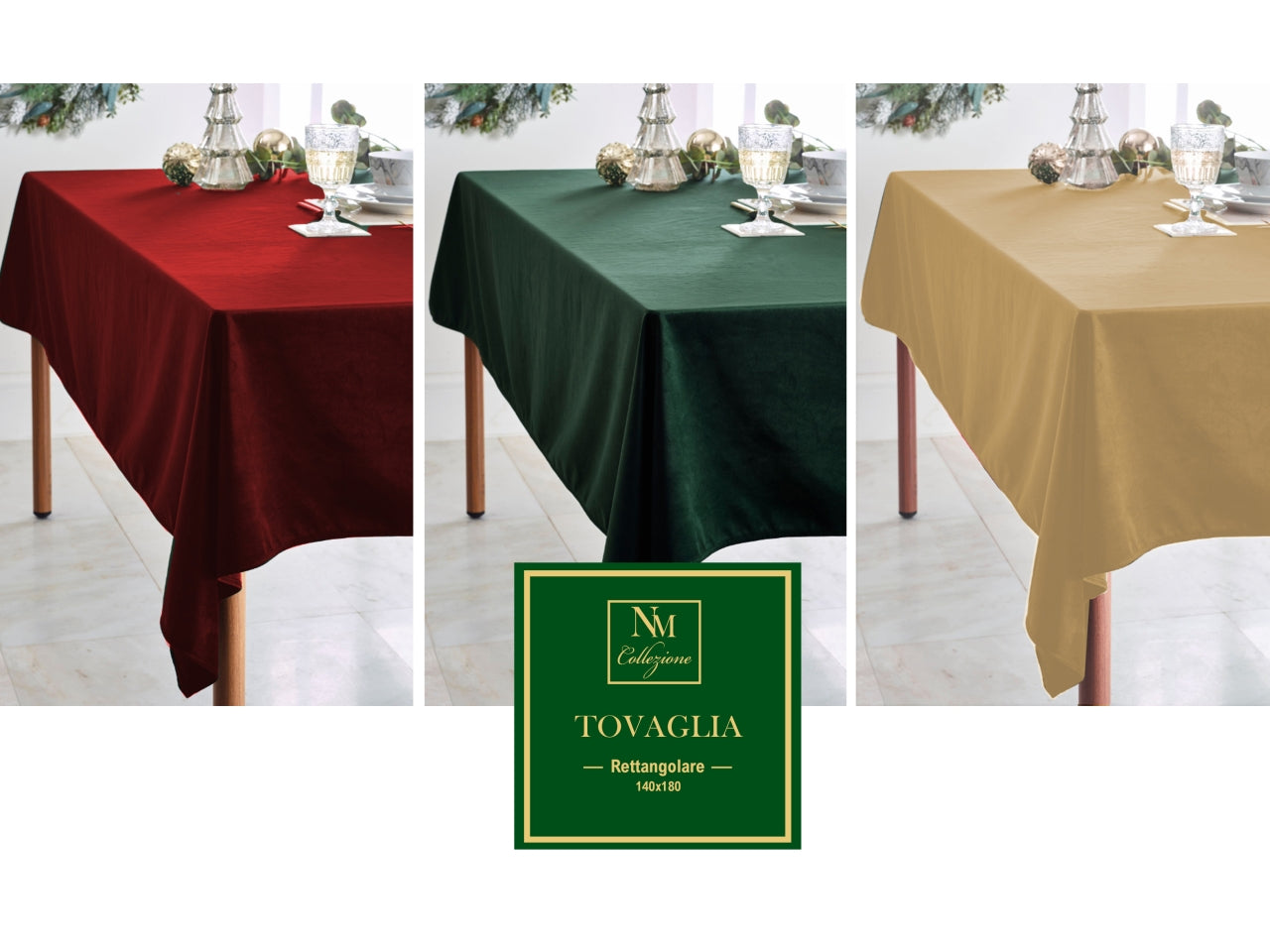 Tovaglia 140x240cm in velluto verde
