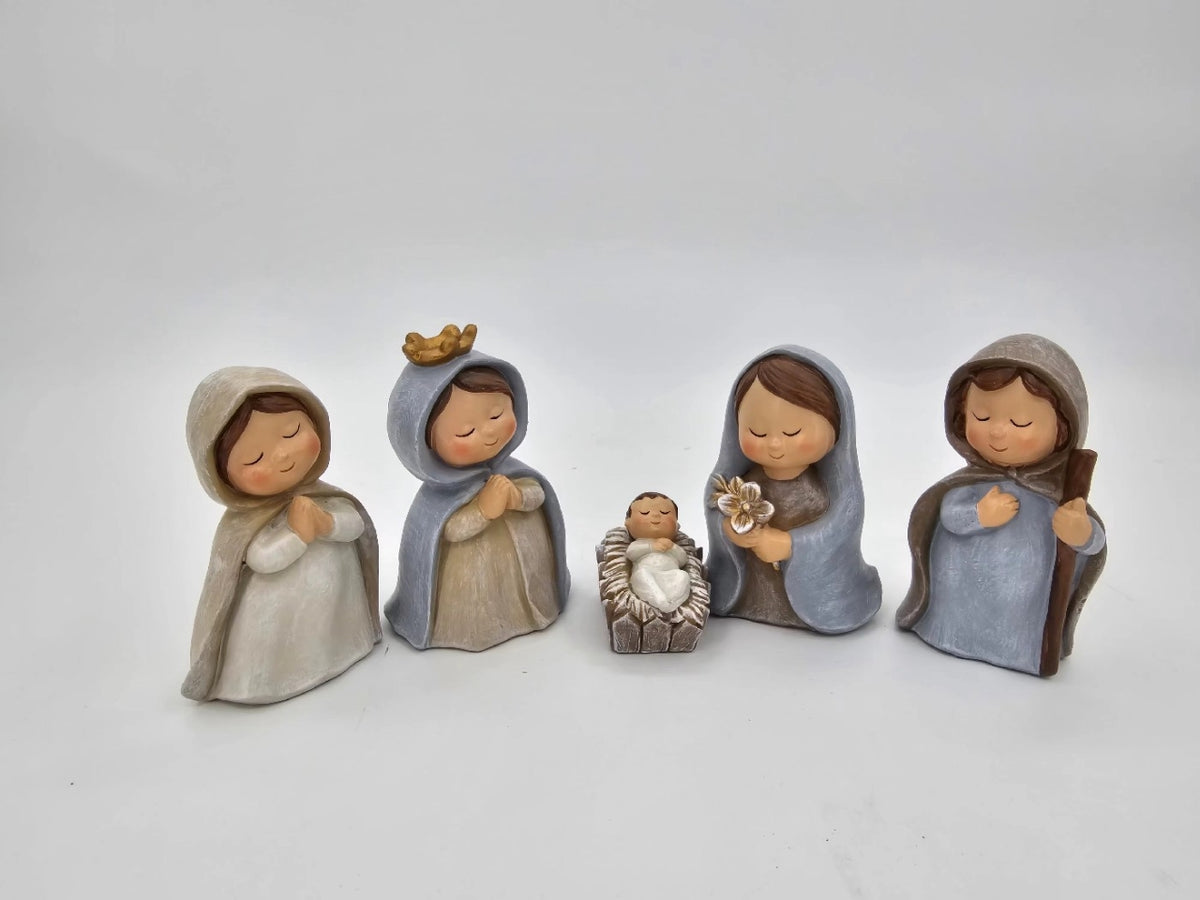 Natività in poliresina 10cm da 5 pezzi