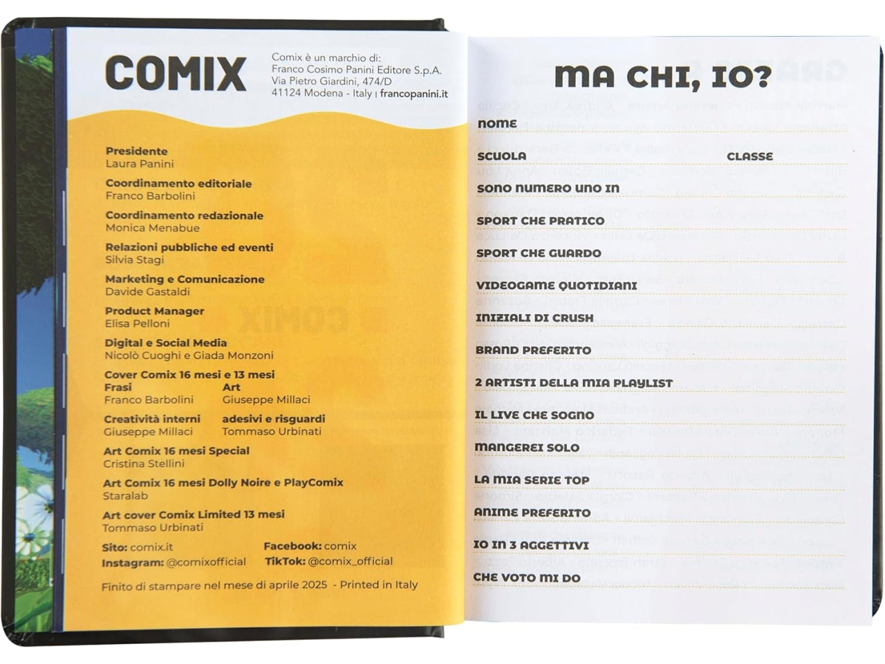 Agenda playcomix datato anno 2025-2026 16 mesi medium