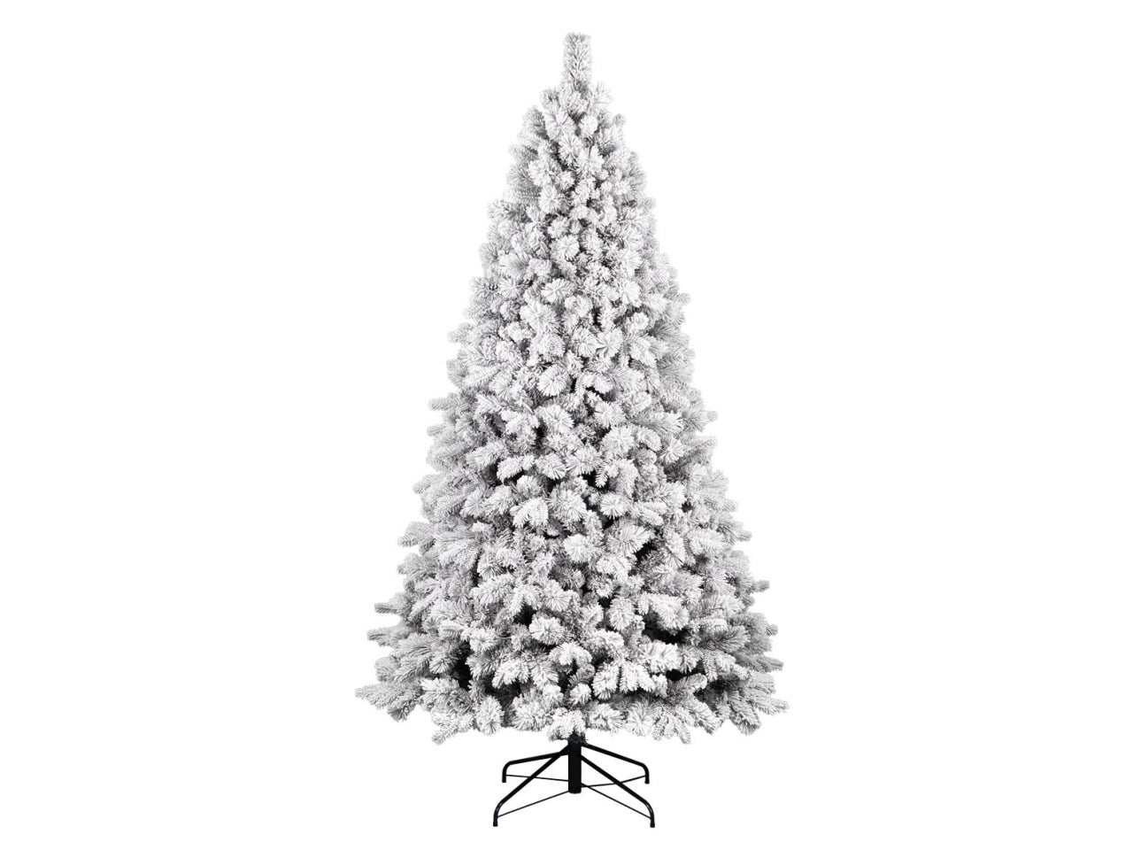 Albero frosty floccato 180cm 905rami diametro 99cm pe+pvc+pp montaggio ad ombrello
