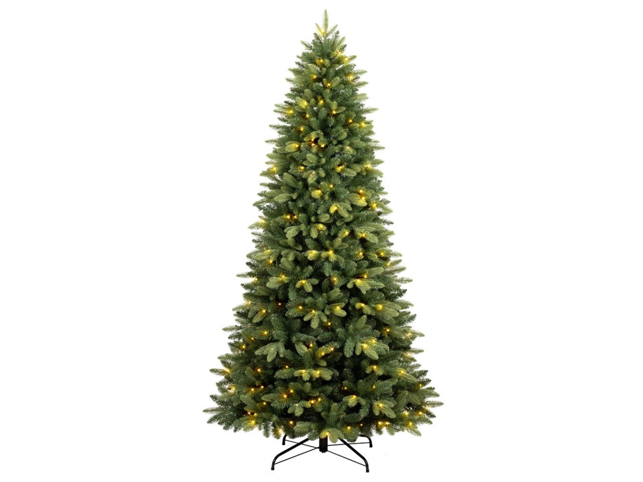 Albero utah 180cm con 300 led bianco caldo e giochi di luce 937rami diametro 96cm pe+pvc montaggio ad ombrello