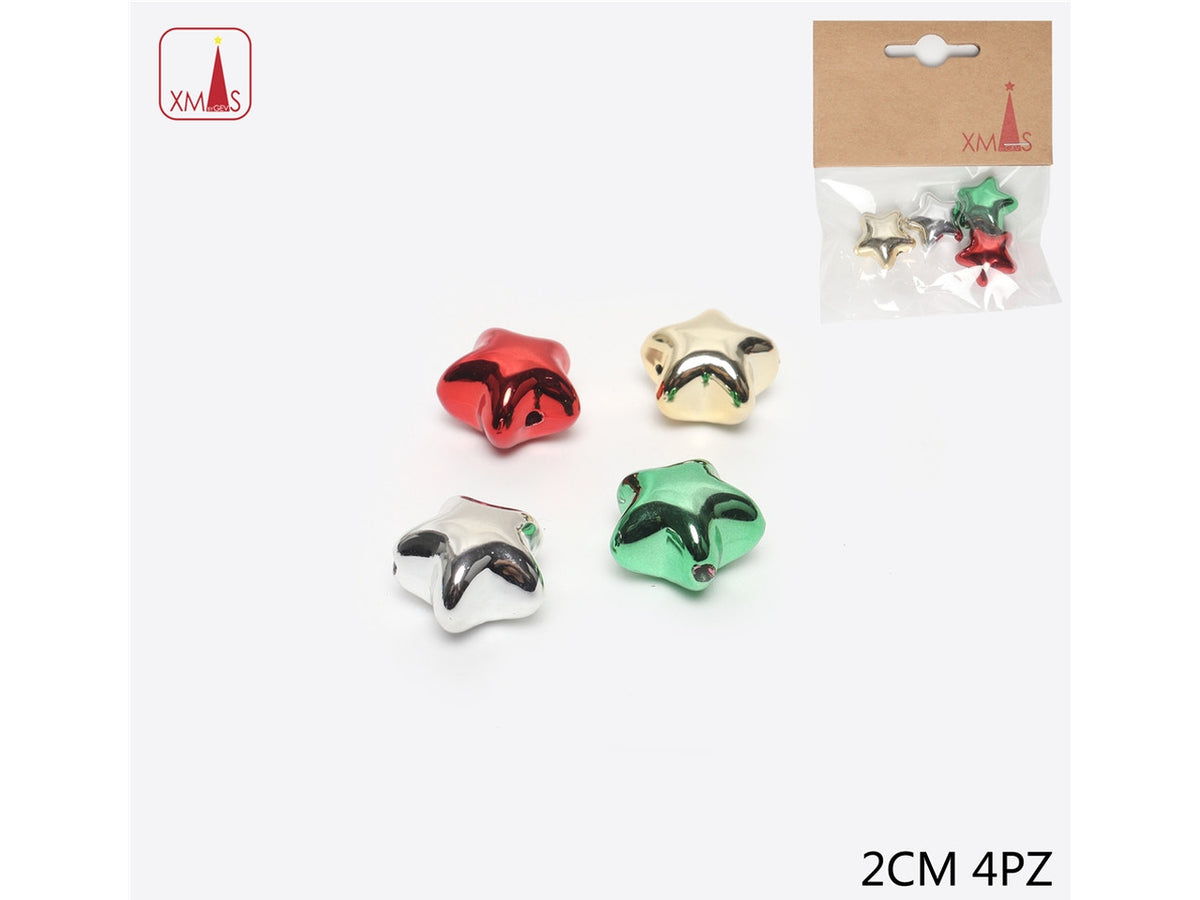 Applicazioni stelline 2cm colortate in confezione da 4 pezzi