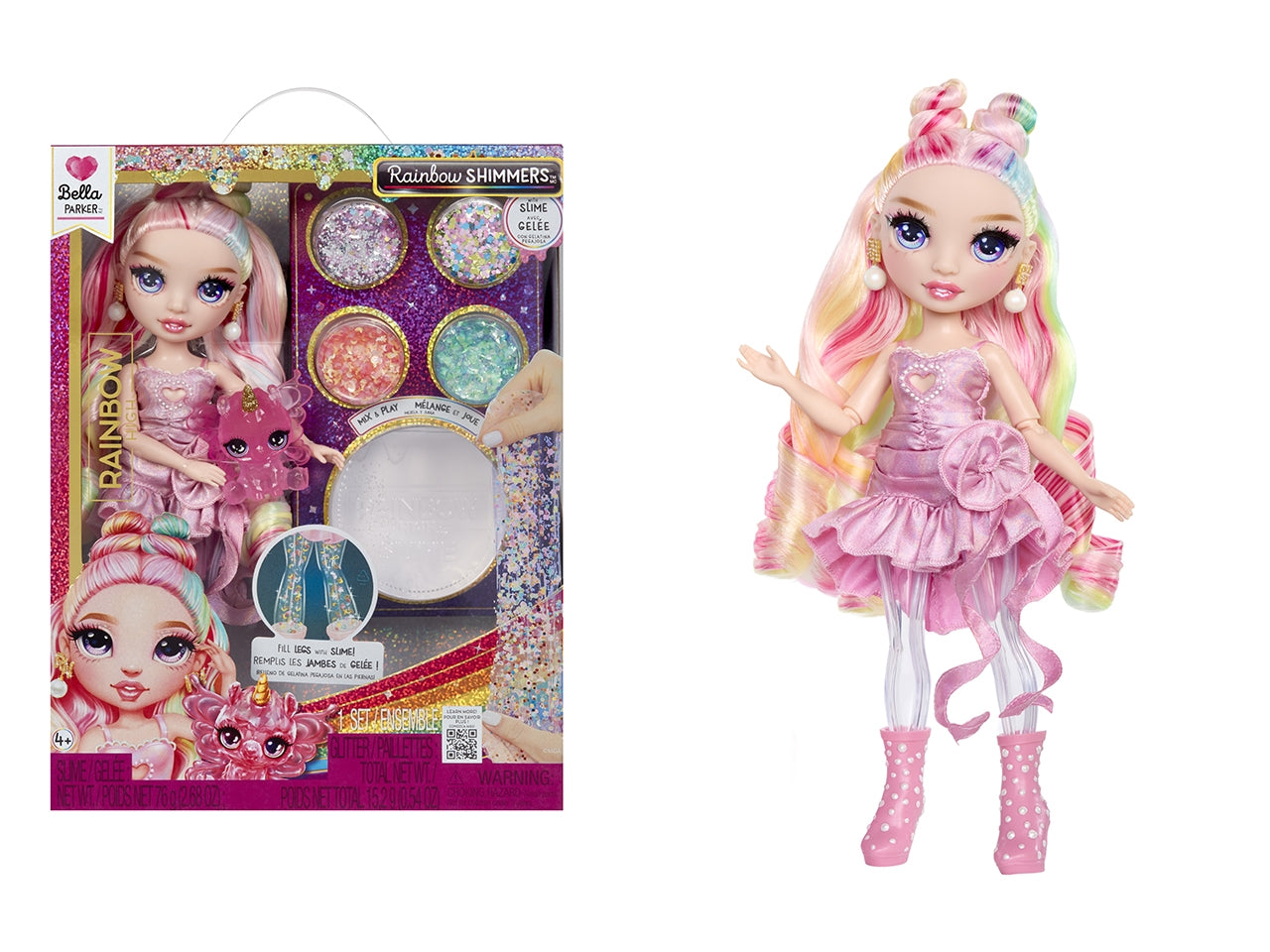 Rainbow high rainbow shimmers with slime fashion doll Bella pink