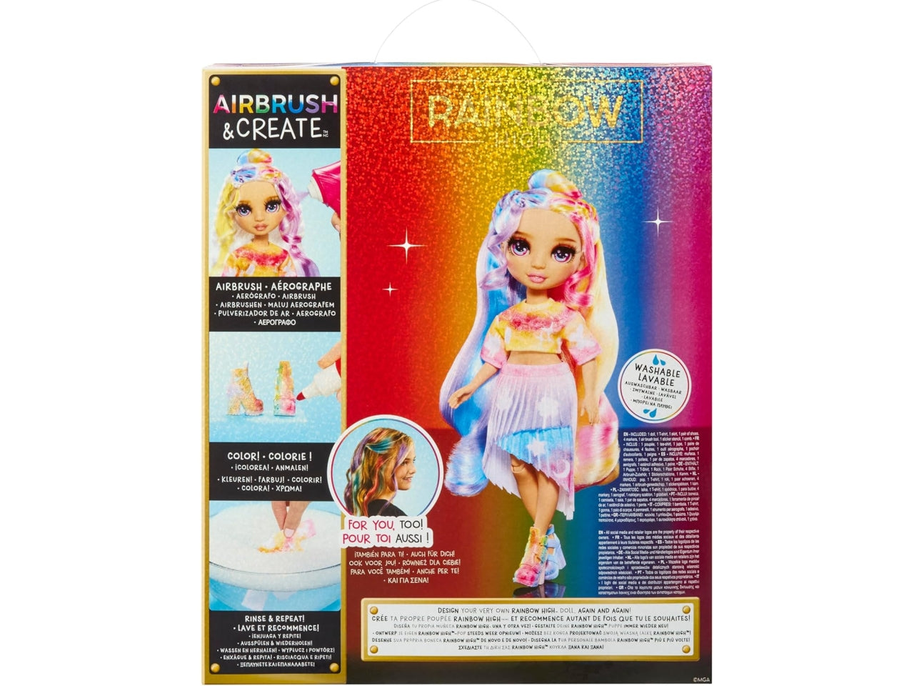 Rainbow high air brush create fashion dolls purple Eyes