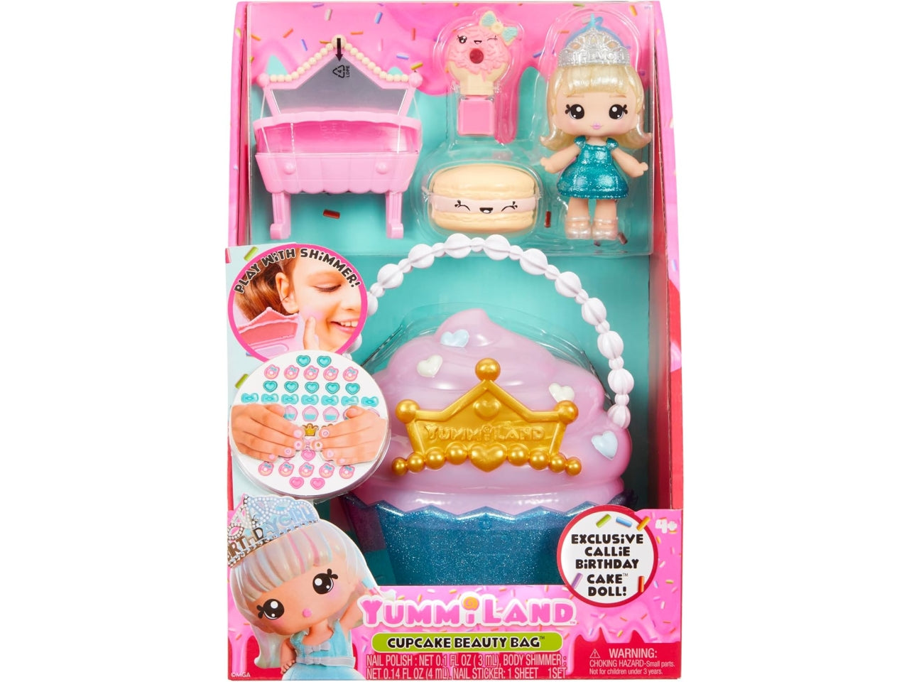 Yummiland beauty bag playset lip gloss doll cupcake beauty bag