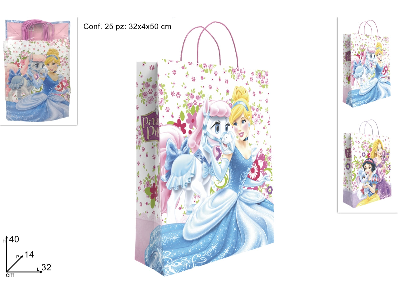 Busta regalo 32x14x40cm principessa